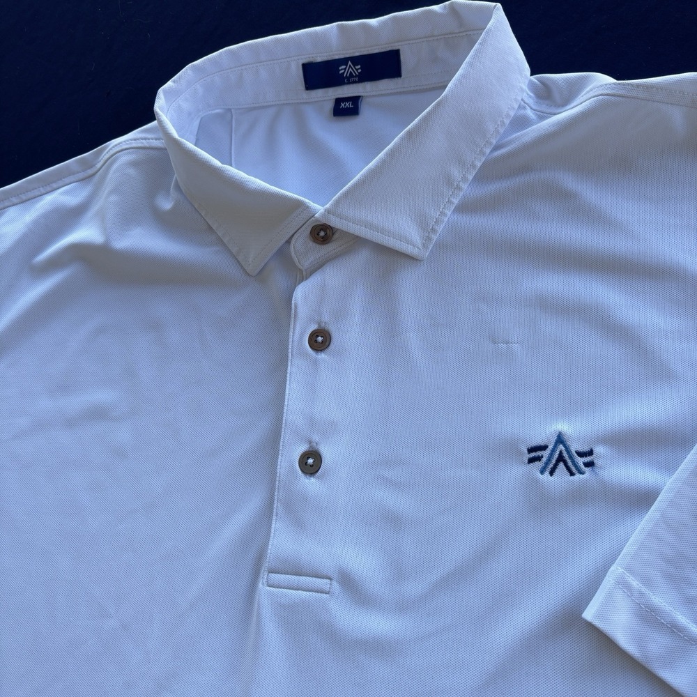 Congaree‎ Golf Club White Performance Polo Shirt Mens XXL Stretch Embroidered